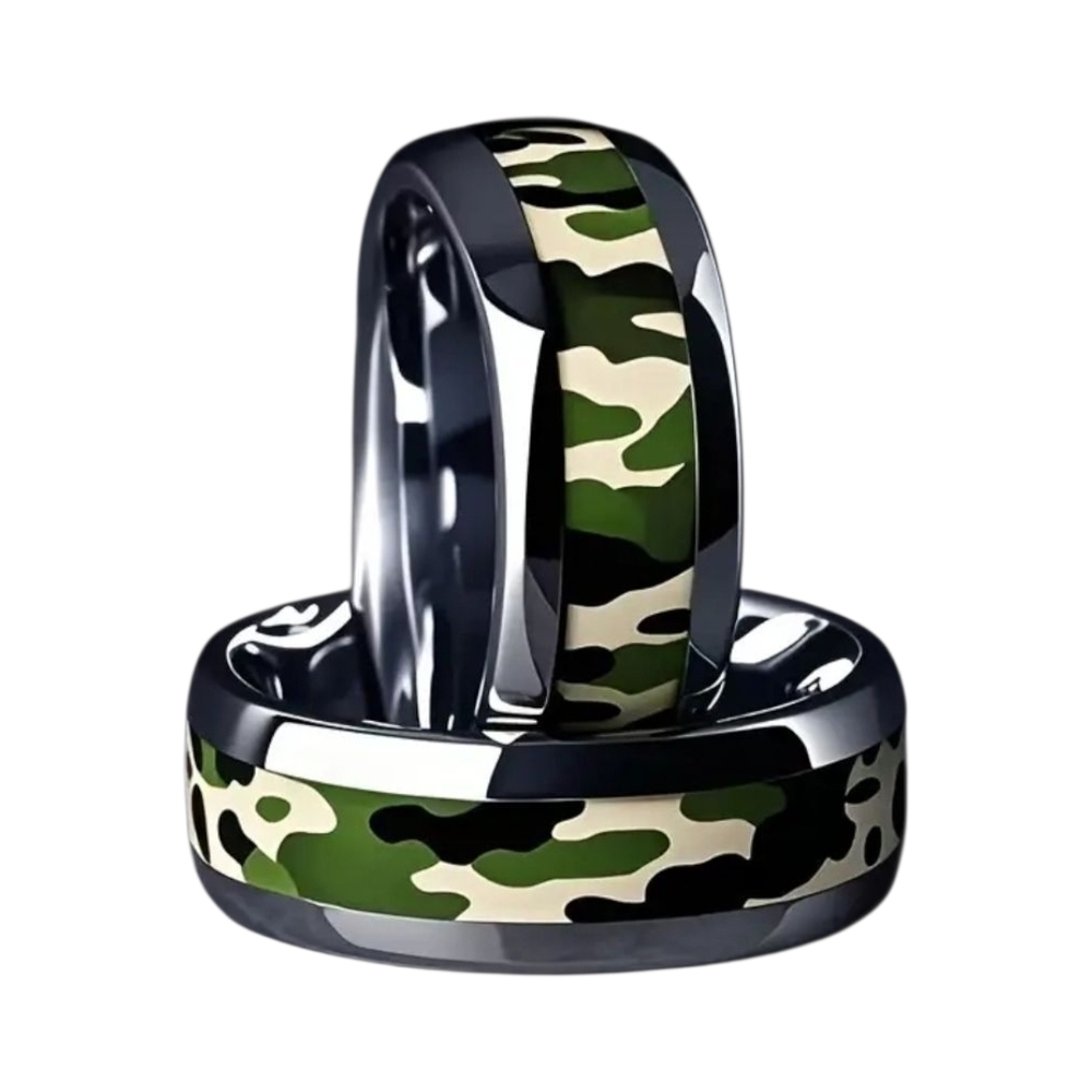 MENS 304 STAINLESS STEEL CAMOUFLAGE RING BAND \ SIZE 11